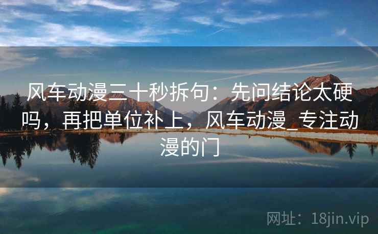 风车动漫三十秒拆句：先问结论太硬吗，再把单位补上，风车动漫_专注动漫的门
