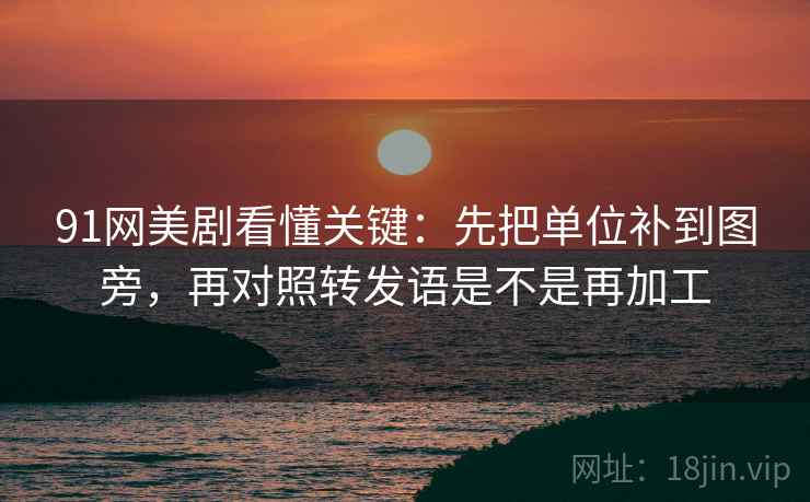91网美剧看懂关键：先把单位补到图旁，再对照转发语是不是再加工