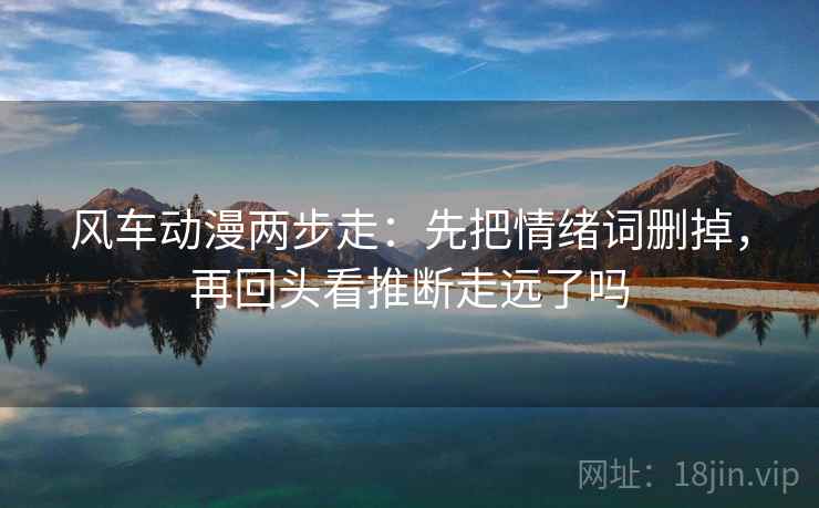 风车动漫两步走：先把情绪词删掉，再回头看推断走远了吗