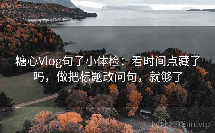 糖心Vlog句子小体检：看时间点藏了吗，做把标题改问句，就够了